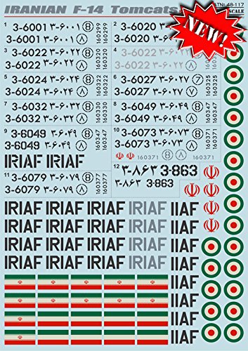 DECAL FOR AIRPLANE IRANIAN F-14 TOMCATS IRANIA AIRCRAFT 1/48 PRINT SCALE 48-117