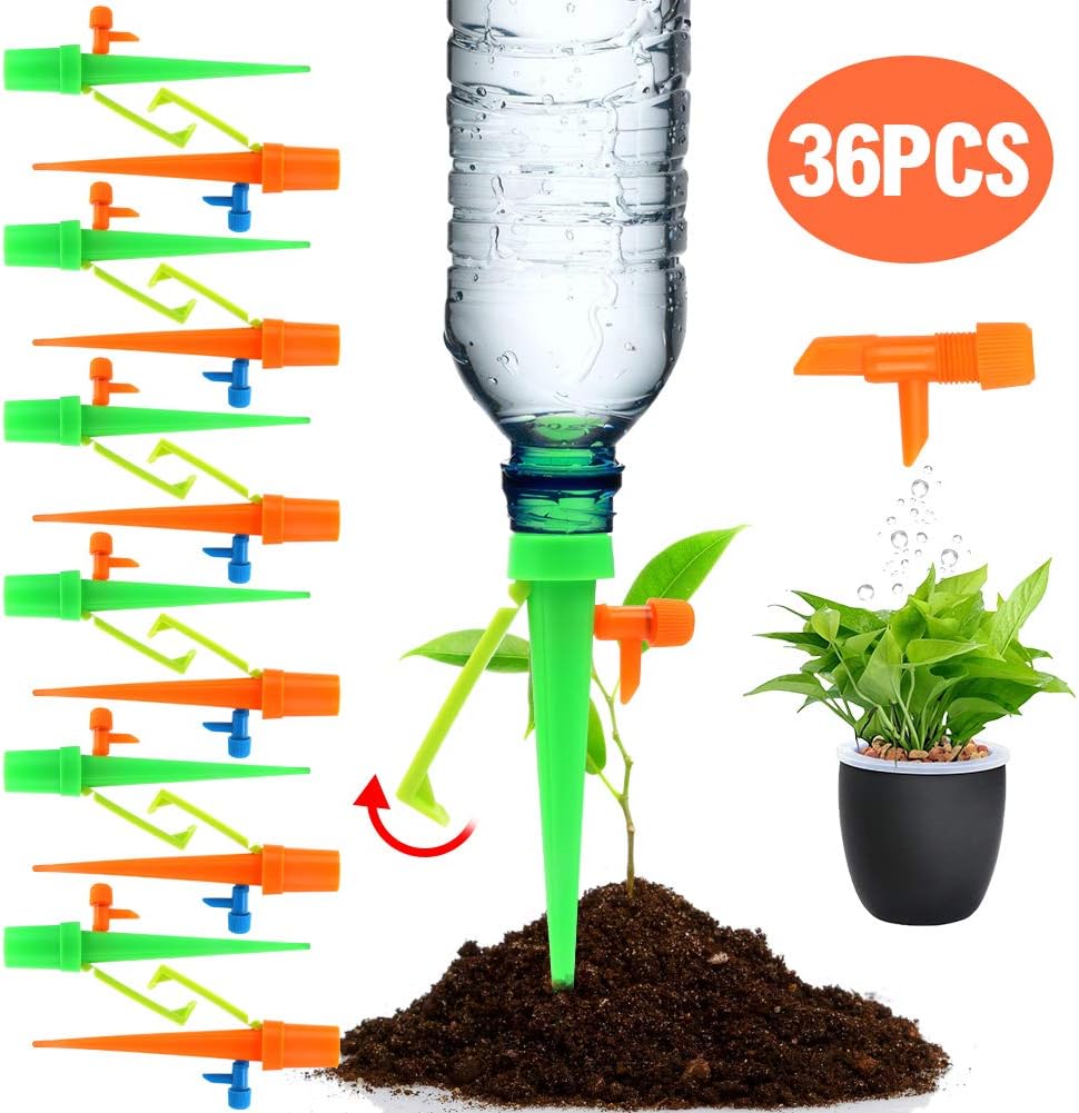 Freehawk Plant Waterer Automatic Self Watering Spikes Self Irrigation Watering System Self Drip Irrigation with Slow Release Control Valve Switch for Potted Plants (36 PCS New)