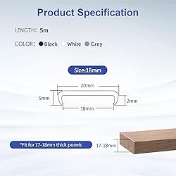 FAKILO U-Shape Edge Banding, 16.4ft TPE Self