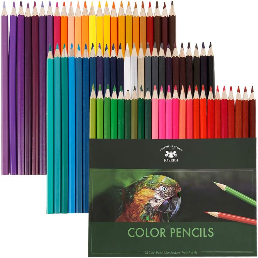 Set of 72 Coloured Pencils Oil Base Art Craft Colouring Books Doodling Drawing Writing Sketching Pencils Non-toxic for Kids Adults (#2)
