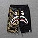 Athletic Pants Shark Pattern Camouflage Stitching Shorts Men Drawstring Sports Shorts