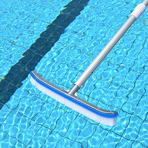 Swimming Pool Wall & Tile Brush,18" Heavy Duty Vinyl Polished Aluminum