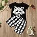 FEITONG Infant Toddler Baby Boy Fox T shirt Tops Plaid Shorts Pants Clothes Set (18 Months, Black)