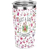Flamingo Gifts Flamingo Stuff Tumbler Animal Lovers Gifts Christmas Birthday Send for Women Friend Girl Flamingos Coffee Mug Stainless Steel Vacuum Insulated Double Wall Travel Cup with Lid 20oz