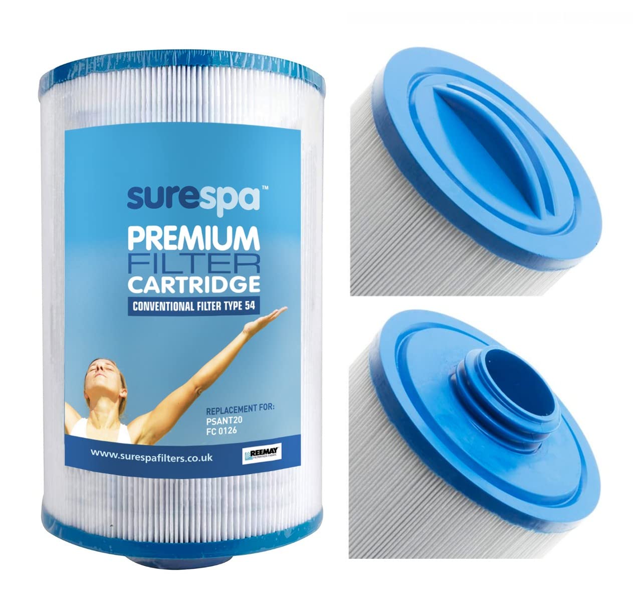 Surespa Strong Spa Hot Tub Filter - Replaces Unicel 4CH-925, Pleatco PSANT20, SC728, Darlly 42524, Magnum SR20 20 sq ft Hot Tub Filter Type 54