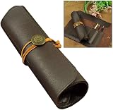 Xrten Leather Carving Tool Roll Bag 5 Pockets Brown PU Leather Storage Pouch view 2