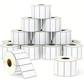 BETCKEY - 2.5" x 1" (64 mm x 25 mm) Multipurpose & Barcode Labels Compatible with Zebra & Rollo Label Printer,Premium Adhesive & Perforated [16 Rolls, 22080 Labels]