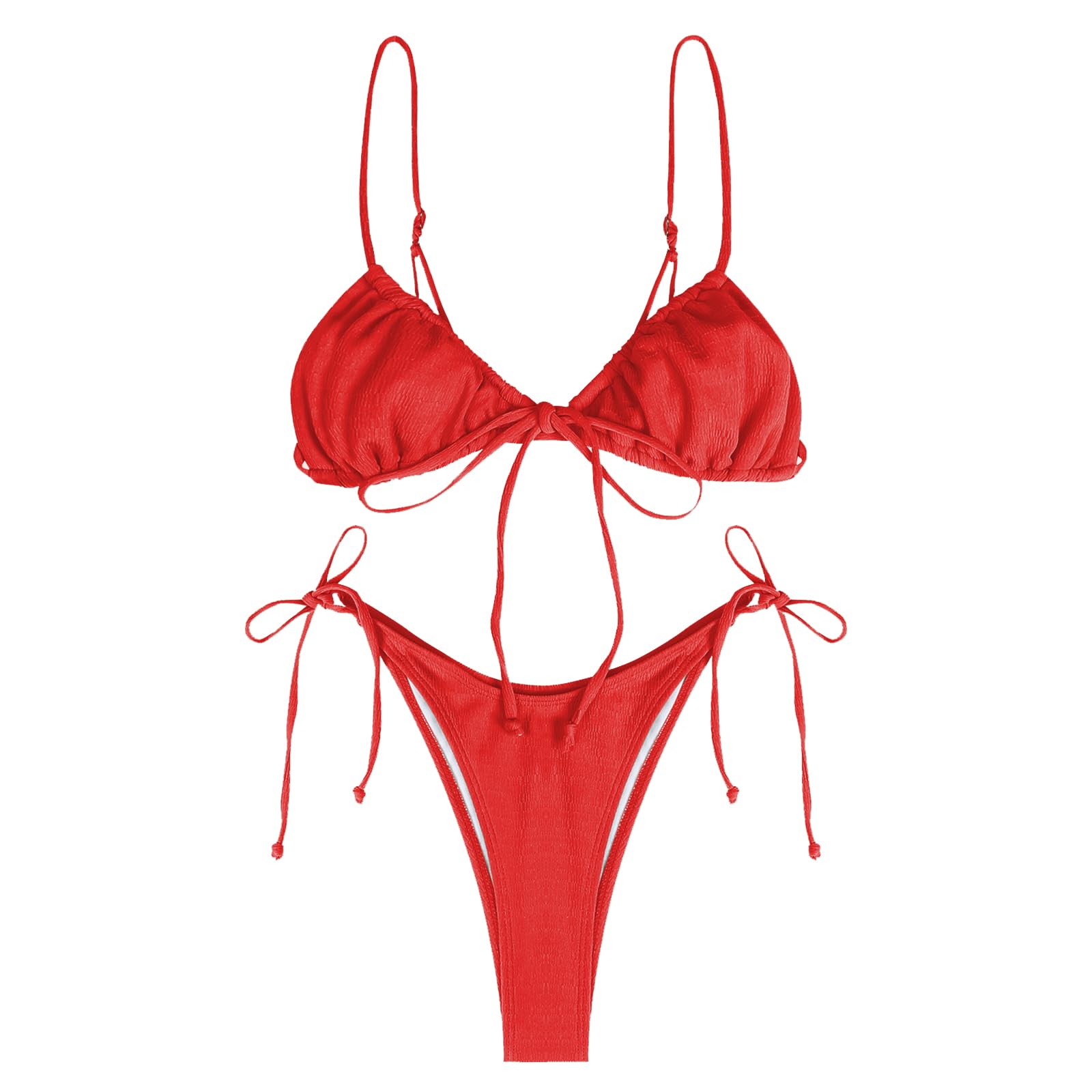 Photo 1 of ZAFUL Womens High Cut Thong Bikini Set Swimsuits Cami String Sexy Bathing Suit…