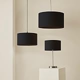 MiniSun Small Modern Black Fabric Drum Light Shade 25cm Shade Width view 7