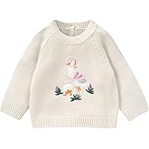 Neiwech Baby Knit Sweater Boys Girls Goose Pullover Sweatshirt Round Neck Long Sleeve Toddler Tops Warm Fall Winter Clothes