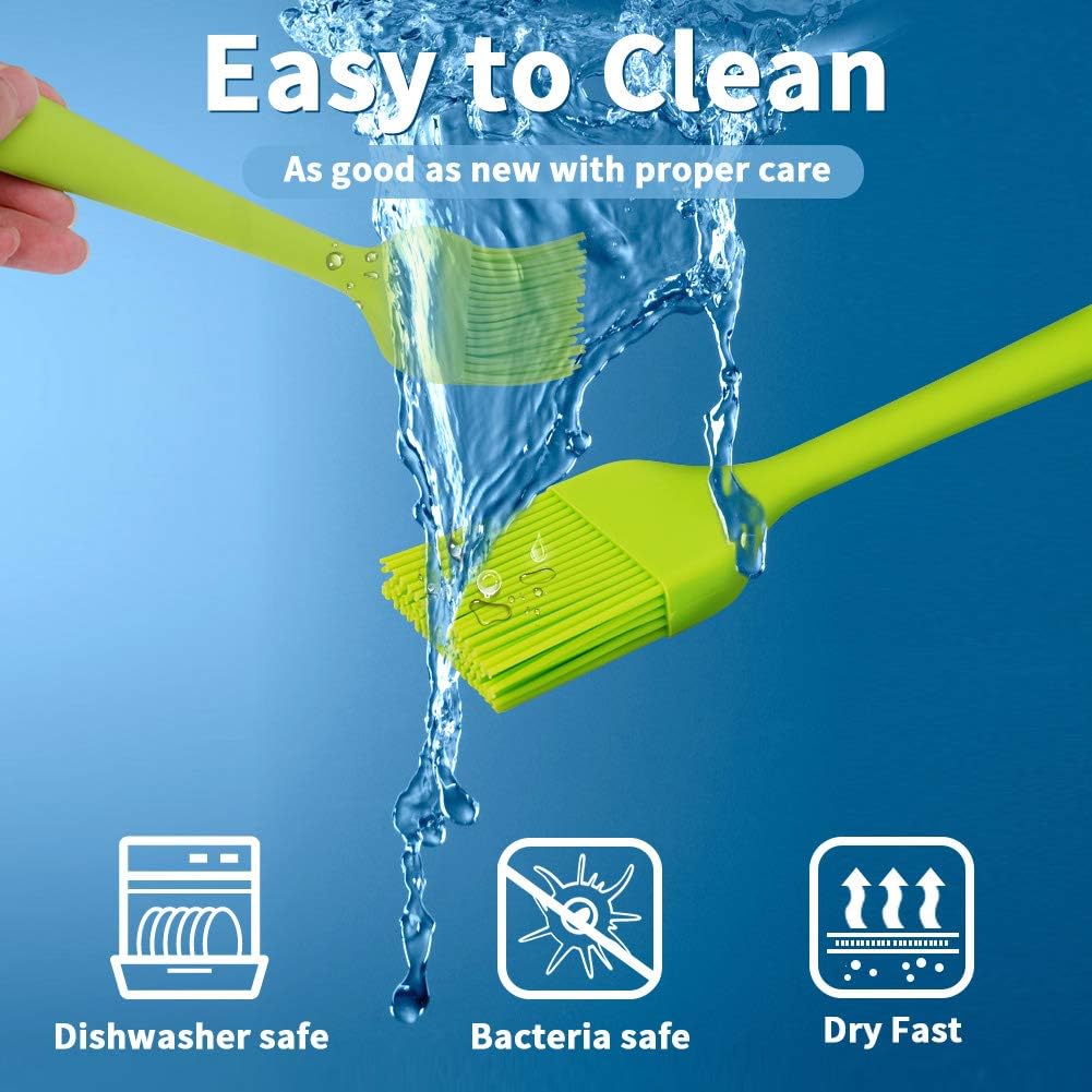 Topsome Silicone Basting Brush, Pastry Brush Heat Resistant BPA Free, BBQ Grill Barbeque & Kitchen Baking Set Oil Brushes for Cooking Soft Bristles Long Handle with Spatula (5 Pack) : Garden & Outdoor