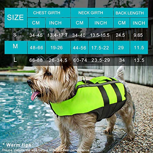 Dog Life Jacket, Reflective Pet Floatation Vest Adjustable Dog Life