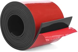 WochiTV Adhesive Solid Rubber Strips, 5" Wide x 1/8" Thick x 60" Long Self Stick Black Neoprene Rubber Rolls Perfect for DIY Insulation Cushion Gasket, Sealing, Liner, Weather Striping