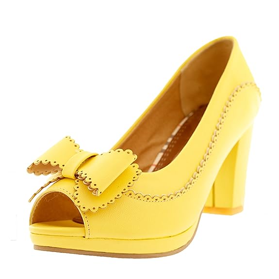 Absatzschuhe für Damen von Nonbrand, mit offenem Zeh, Schleife und Spitzenbordüre