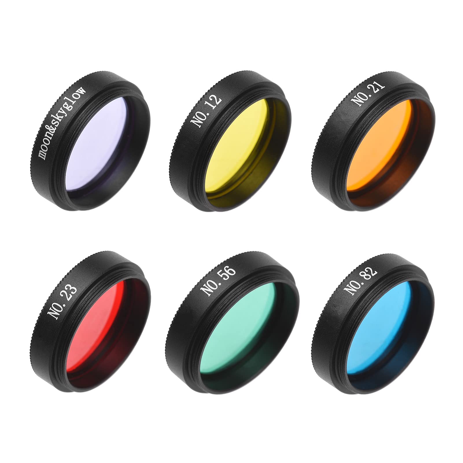 Andoer 6pcs Telescope Filter Kit 1.25 inch Telescope Eyepiece Filters for Moon and Planet Observation Astronomical Telescope