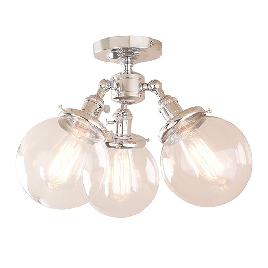 Pathson Industrial Vintage Victorian 3 Lights Ceiling Lamp Hanging