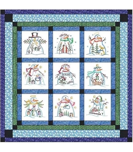 Rachel's Of Greenfield Kit Quilt Da Parete "Frosty Friend" – 33x38cm – Pupazzo Di Neve E Cane – Applique E Cucito Creativo