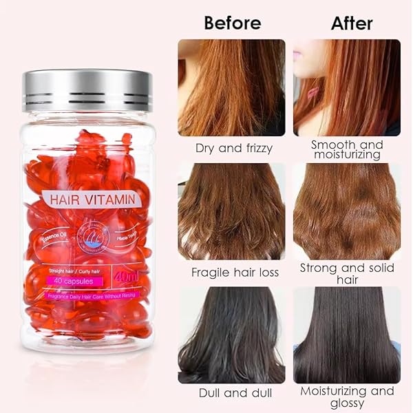 BLANSEN NO-RINSE HAIR TREATMENT SERUM，ADVANCED MACADAMIA & AVOCADO HAIR CAPSULES | VITAMIN-RICH, ANTI-FRIZZ, SPLIT ENDS REPAIR, GROWTH BOOST, SHINE & STRENGTH FOR DAMAGED HAIR 40CT