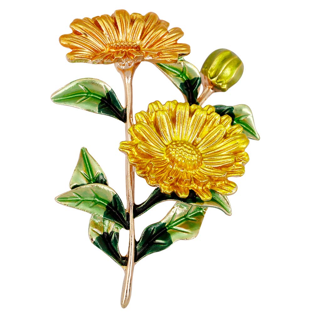 YAZILINDFashion Daisy Flower Brooch Pins Women Breastpin Corsage Girls Jewellery