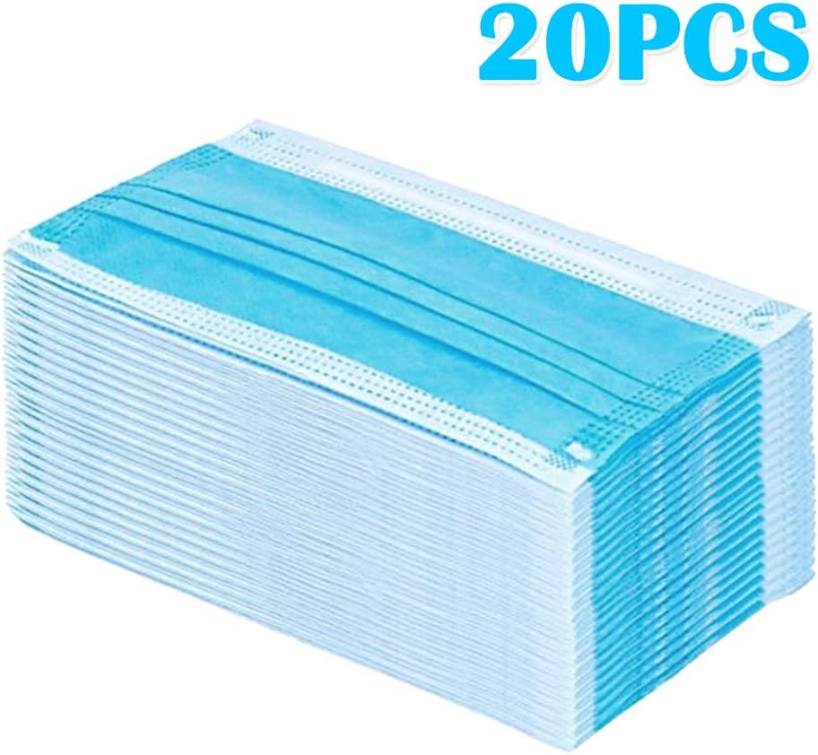 Hannah, Pack Disposable Face, Pack of 20 Anti Dust Mouth Muffle, Blue Protection M-a-s-k, Non-Woven Air Fliter for Outdoor Use