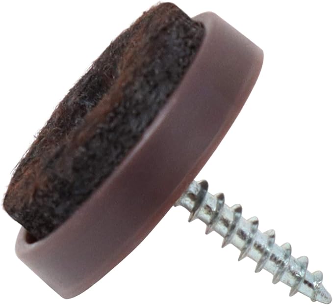 Adsamm 32 x Feltpads with screws Ø 0,94'' (Ø 24 mm) brown round