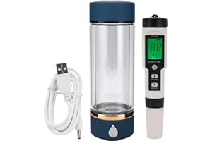 Generici Hydrogen Water Ionizer Machine, 4-in-1 Water Quality Tester (PH/ORP/H2/TEMP), Portable, Battery Powered, Glass Healt