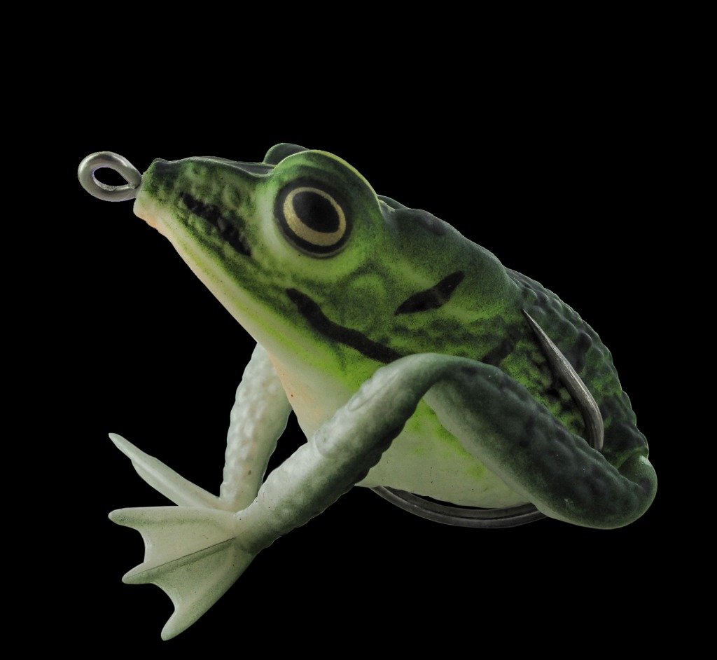 Topwater green frog hook, realistic frog
