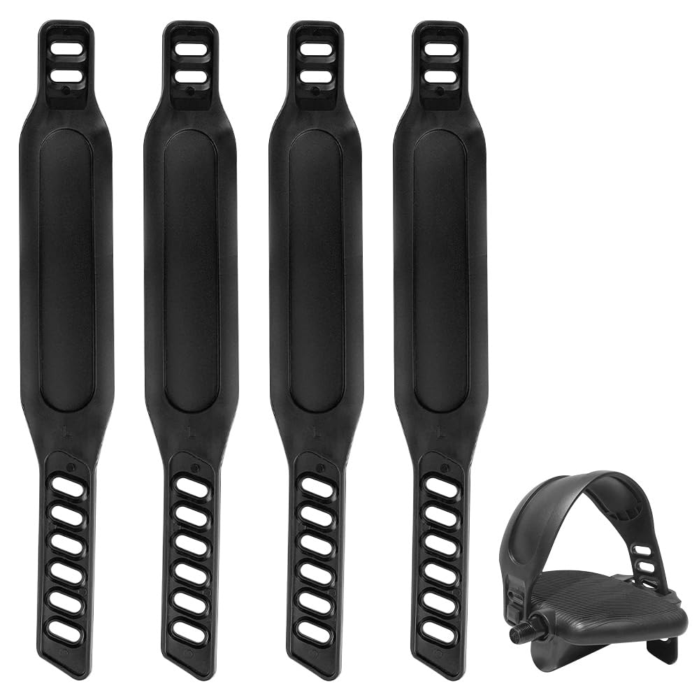 4pcs Exercise Bike Pedal Straps, 12.2in Heavy Duty Adjustable Length Universal Pedal Strap, High Quality and Widened Straps for Spinning Exercise Bike Bicycle Cycle Home or Gym
