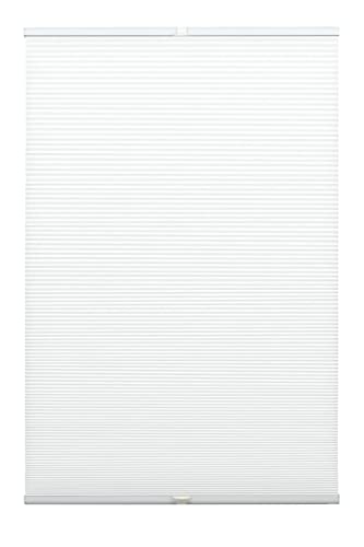 GARDINIA Wabenplissee Concept Tageslicht, Blickdichtes Faltrollo, Alle Montage-Teile inklusive, EASYFIX Plissee verspannt mit Zwei Bedienschienen, Weiß, 60 x 130 cm (BxH)
