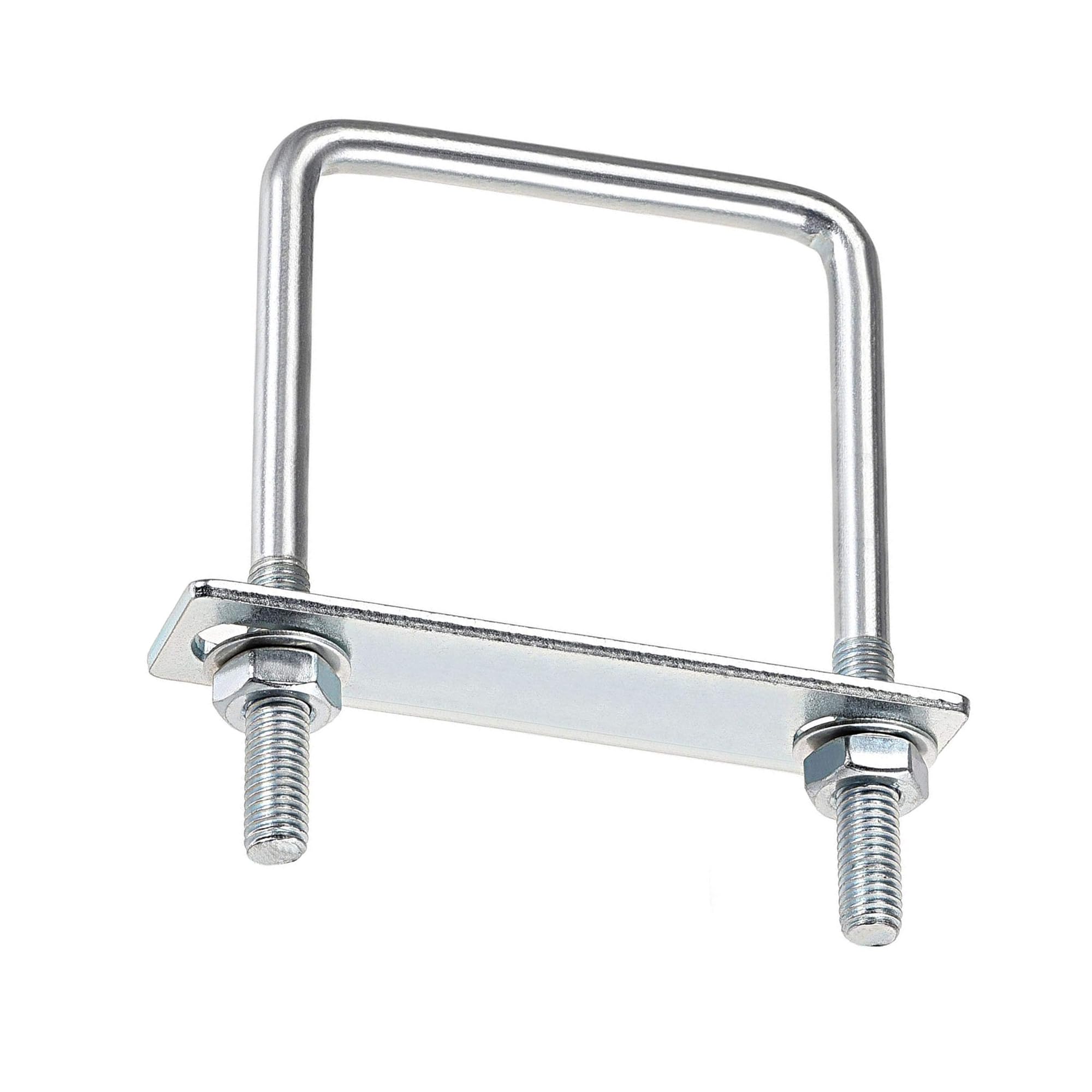 MACHSWON Square U-Bolt,1 Set Carton Steel M8 U Bolts 70mm(2-3/4") Inner Width 120mm Length with Nuts and Frame Plate for Automobiles Boat Trailer