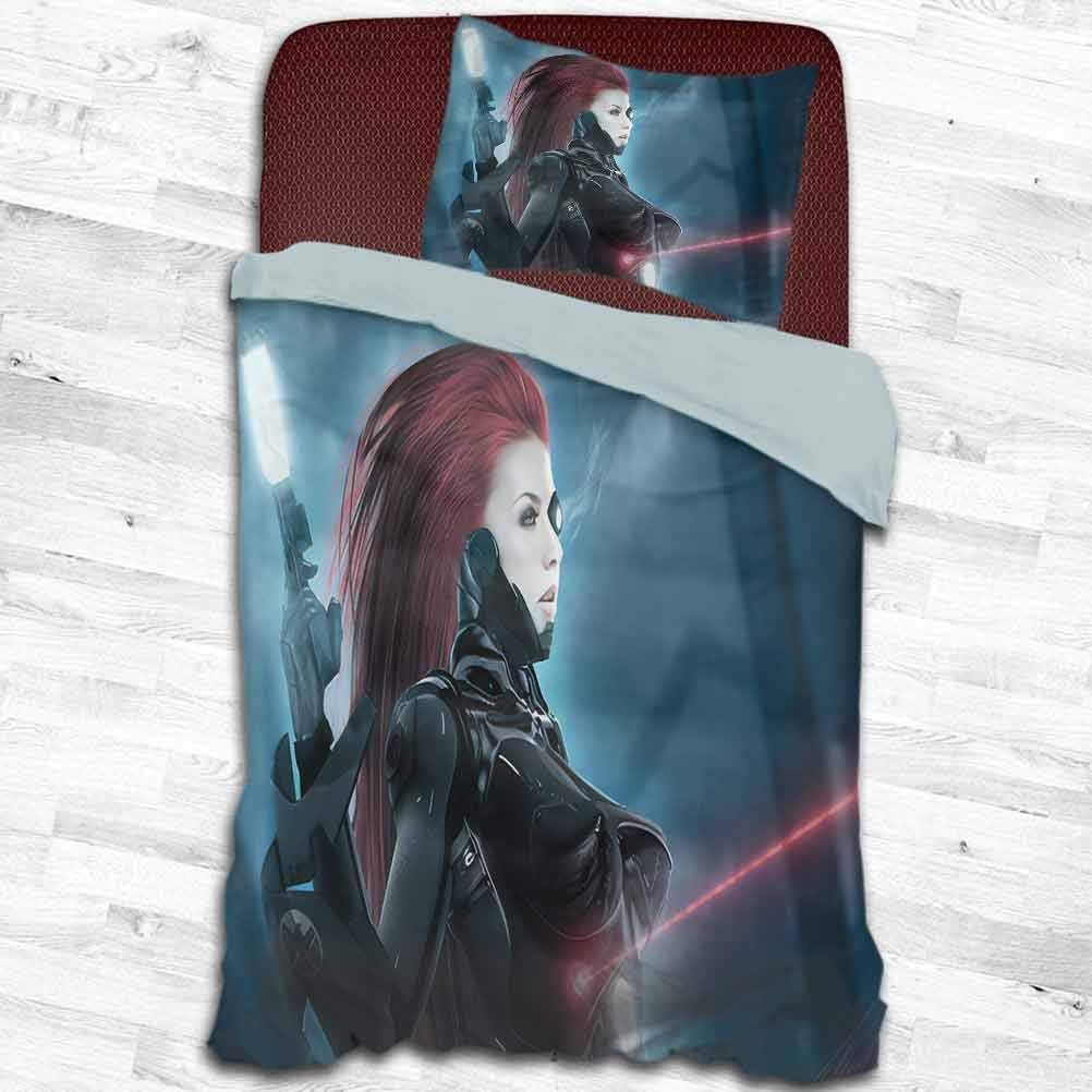 HeKua Light-Weight Microfiber Duvet Cover Set Oversized King(120x98 inch) Black Widow New Art wb 2 Piece Cover Set with 1 Pillow Shams