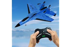 soputry SU-35 Jet Fighter Stunt RC Airplane, 2CH RC Plane Toy Remote Control Airplane, Aero Jet RC Glider EPP Aircraft Model with Luminous Strip, Airplane Model Fighter Plane Glider Toy