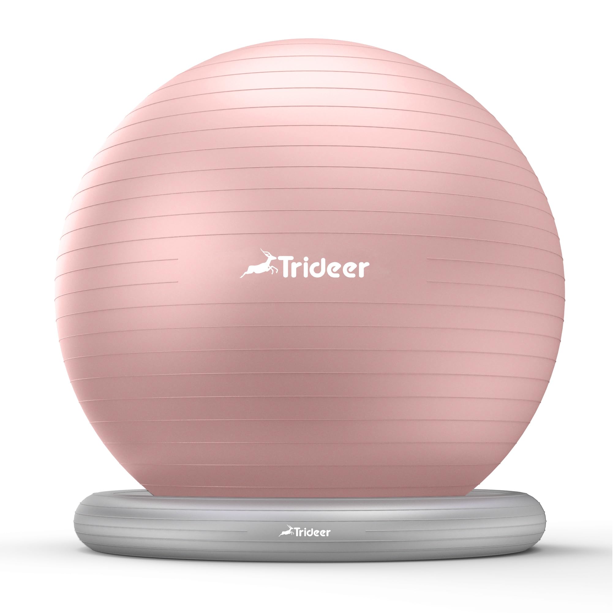 Photo 1 of Trideer Exercise Yoga Ball Chair with Base for Home Office Desk, Stability & Fitness Ball Seat to Relieve Back Pain, Home Gym Workout for Abs, Pregnancy Ball with Pump