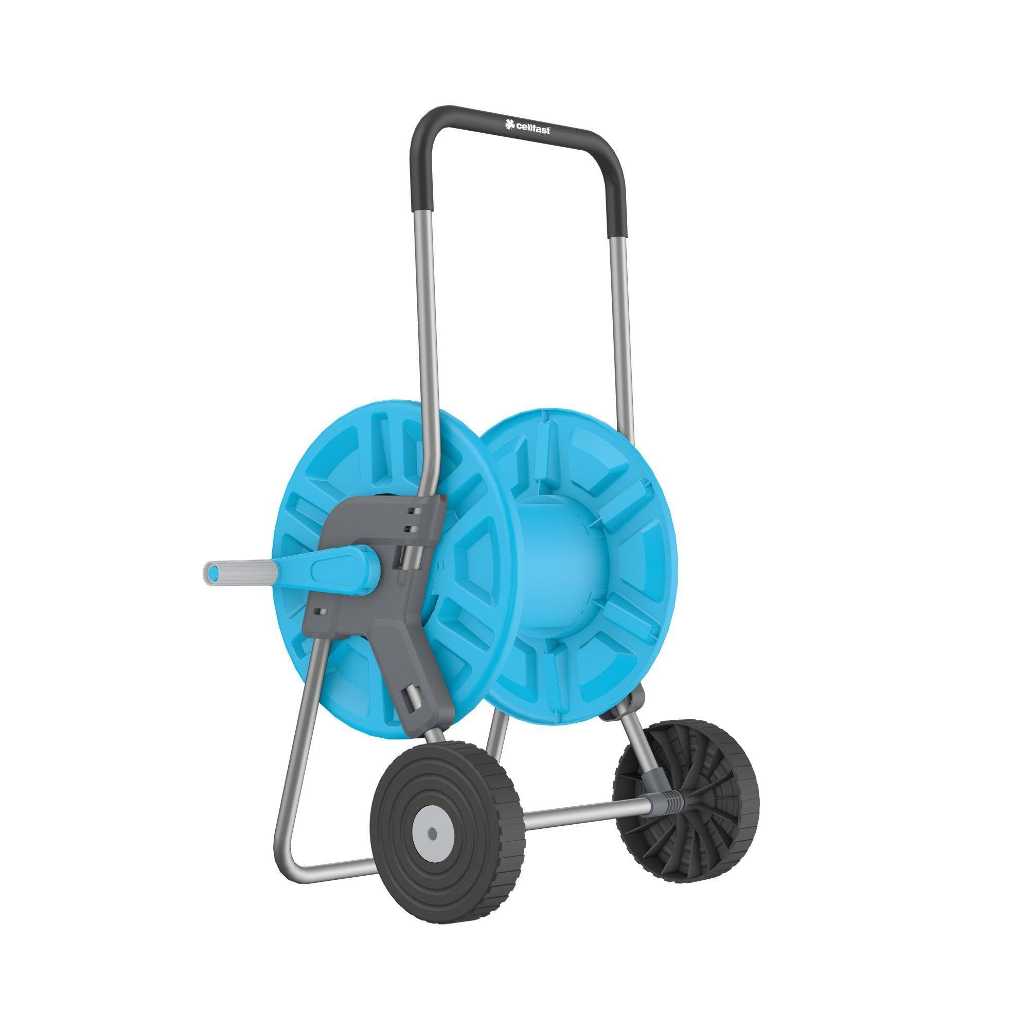 Cellfast Garden Hose Cart ALUPLUS 1/2" 60m, Hose Reel, Aluminium Construction, Lightweight, Corrosion Resistant, Convenient Transport and Storage of a Hose, 55-260
