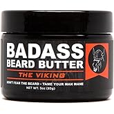 Badass Beard Care Beard Butter For Men - THE VIKING, 3 oz - Made of Natural Ingrediens for Healthy, Soften and Itchness Free Beard and Mustache