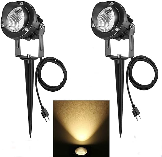 2er Set 7w Led Strahler Gartenstrahler Licht Mit Erdspiess Mit Stecker Led Garten Beleuchtung Gartenleuchte Gartenstrahler Rasenstrahler Ip66 Wasserdicht Fur Outdoor Hof Rasen Warmweiss 2 Stuck Amazon De Beleuchtung