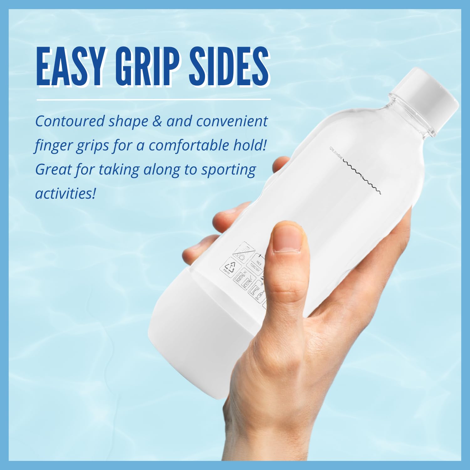 MRX Solutions Replacement Bottles Compatible with SodaStream Sparkling Water Maker 1 Liter (2-Pack, White)