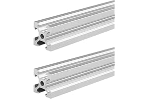 Coavoo 2 Pack 2020 V Slot Silver Aluminum Extrusion 59.06 inch / 1500mm Length, Extruded Aluminum 20mm x 20mm 20 Series V Type Profiles Anodized European Standard Linear Rail Frame 2Pcs