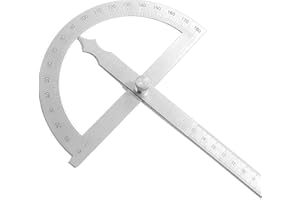 Stainless Steel Angle Protractor, 0-180° Round Head 0-180 Degrees Angle Finder Craftsman Ruler Woodworking Measure Tool Machi