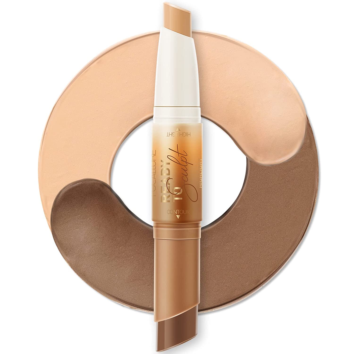 2 in 1 Cream Bronzer and Highlighter Stick,Non-greasy & Non-drying Contours Makeup Pencil,Easily to Create a Natural Matte Finishing with Highly Formula,Long Lasting Waterproof Face Brighten(04#TAN)