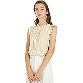 Allegra K Women's Business Blouse Office Work Shirts Vintage Sleeveless Dressy Casual Blouses Top