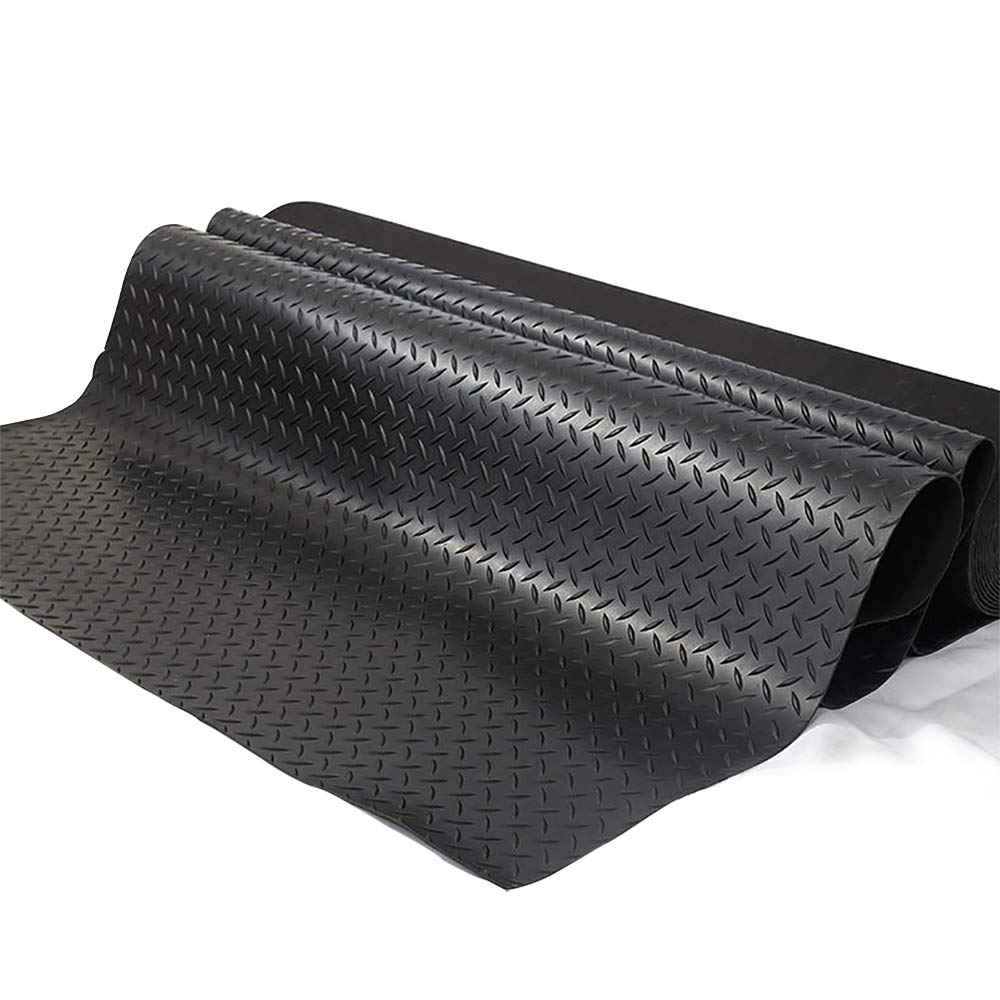 jxgzyy 3.3x16.5ft Garage Floor Mats, Diamond Plate Rubber Runner