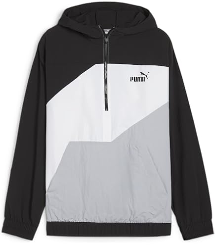 PUMA Men's Hooded Graphic Windbreaker, PUMA Black-SS24, XX-Large