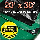 Heavy Duty Green/Black Reversible 10 Mil Poly Tarp (20x30)
