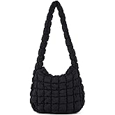 Rejolly Puffer Quilted Shoulder Bag for Women Puffy Bubble Tote Bag Lightweight Nylon Handbag Padded Soft Purse