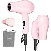 Foldable Travel Hair Dreyr Mini:Dual Voltage Small Lightweight Blow Dryer for International Travel,1200w Compact Hairdryer with Concentrator and Travel Bag(Light Pink)