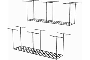 SunsGrove 2x8 Garage Storage Overhead Rack Organization, Adjustable Ceiling Mounted Storage Racks, 750LBS Weight Capacity, 22"-40" Ceiling Dropdown, 2 Pcs, Black