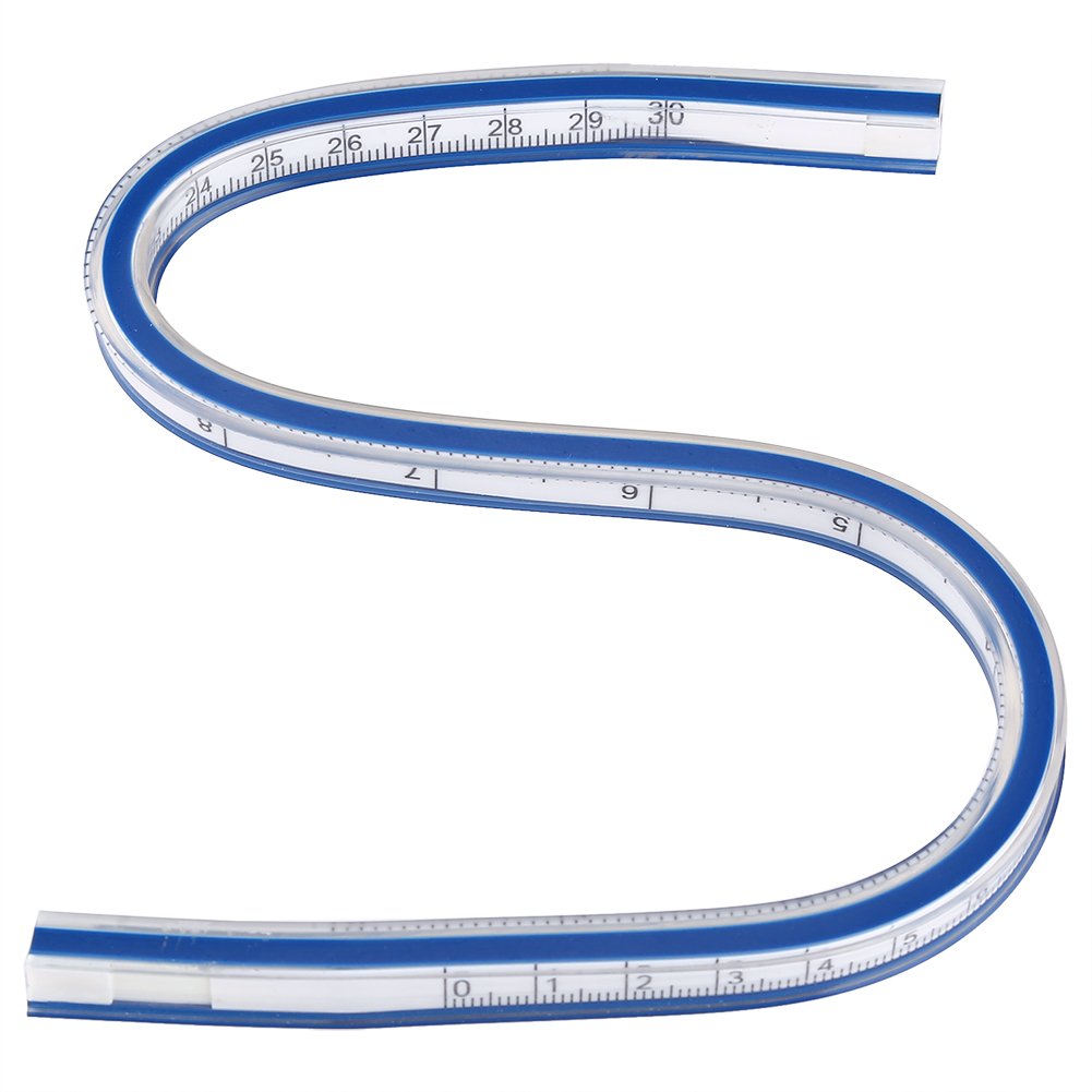 30cm / 40cm / 60cm Flexible Curve Plastic Ruler Painting Graphic Drawing Garment Design Measuring Tool Ruler(1#)