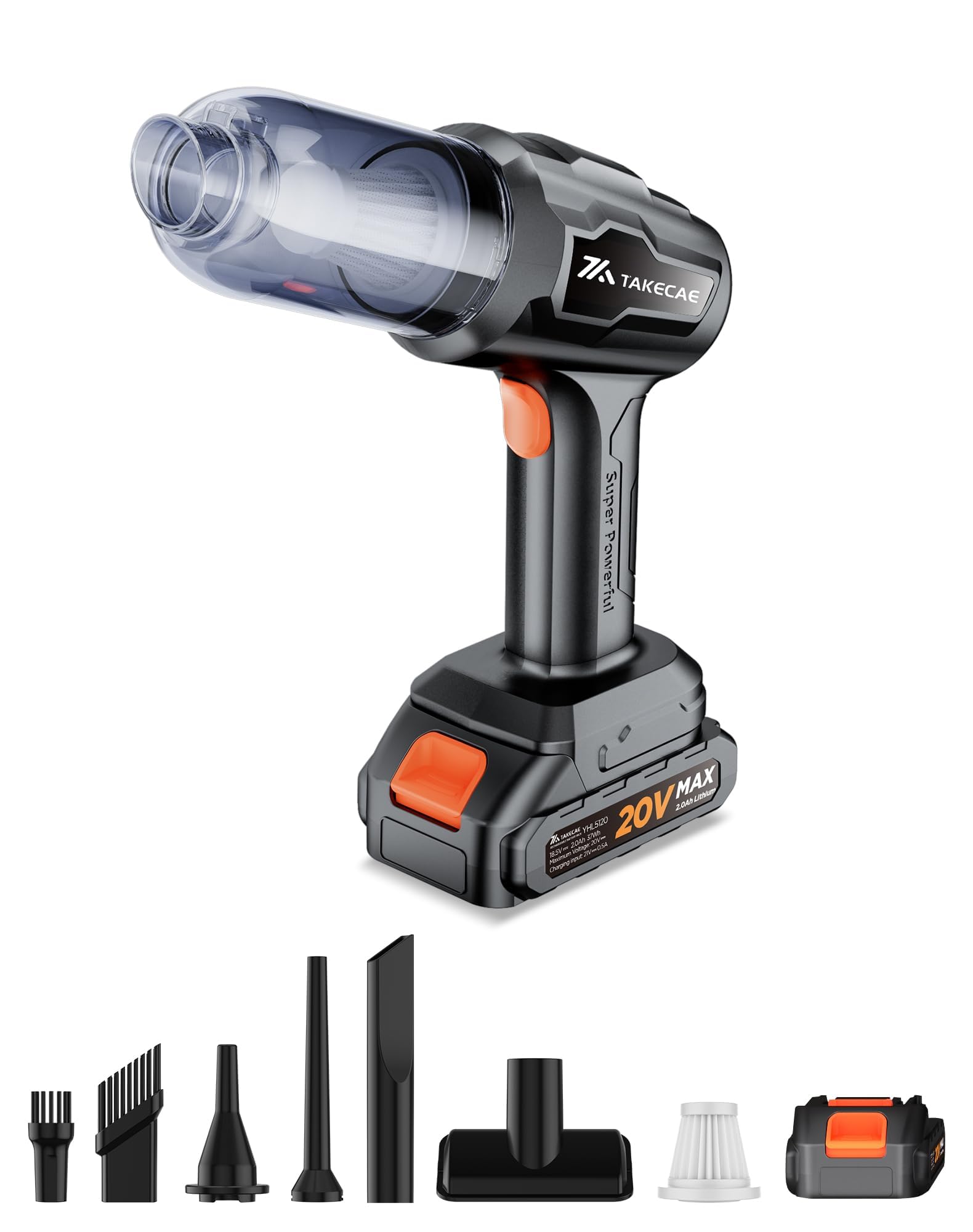Photo 1 of TAKECAE 15000PA Hand Held Vacuum Cleaner Cordless Rechargeable, 2000mAh*2Battery Mini Vacuum Cleaner, Cars Accessories Interior, 4-in-1 Portable Air Duster ForCar, Office, Home, Pet Hair Cleaning