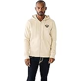 True Religion Men’s Puff Print Core Zip Up Hoodie for Men – Y2K Graphic Hoodie, Mens Hoodies with Oversized Graphic